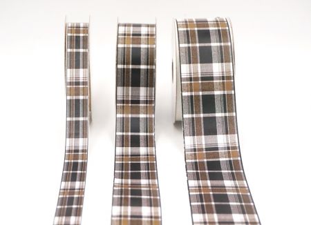 Elegantes Braun und schwarzes Karomuster Band_AI